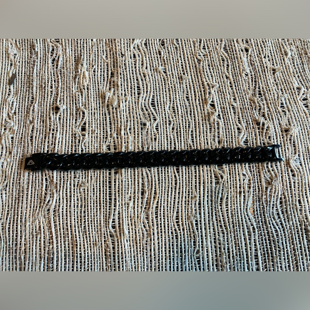 Mens black link bracelet